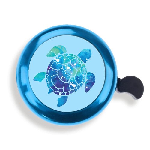 WIRESTER Blue Aluminum Round Bike Bell, Classic Ring Bicycle Bell, Bike Accessories Bell Ring for Adults Kids Girls Boys - Blue Sea Turtle