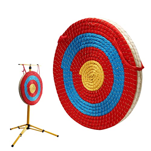 Straw Red Archery Target for Backyard Practice, 20-Inch Durable Bow & Arrow Target