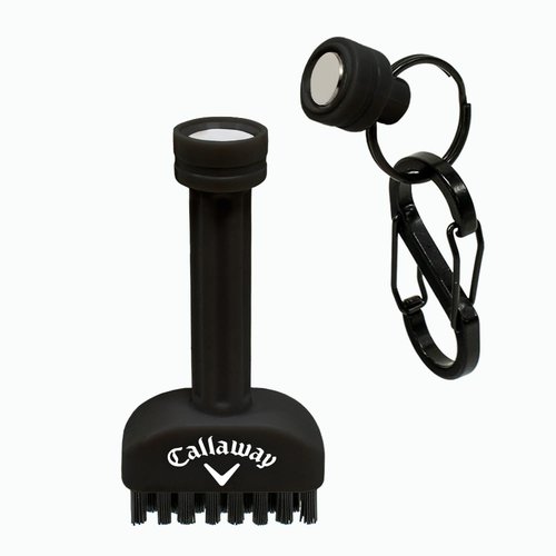 Callaway Golf Mini-Mag Magnetic Club Brush - Compact Golf Club Brush, Groove Cleaner, Golf Bag Accessory, Detachable Magnet, Durable Scrubbing Nylon Bristles