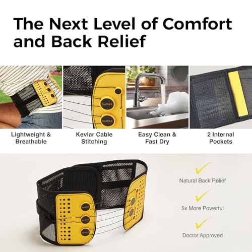 Large Adjustable Back Brace with 5-to-1 Compression Pulley System for Lumbar Support