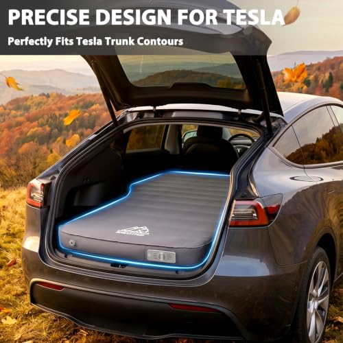 Self-Inflating Tesla Model Y Mattress - 4-Inch Ultra-Thick Sleep Pad Gray - Grey Variation