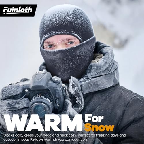 Fuinloth Black Ski Mask Balaclava Pro Windproof Cold Weather Motorcycle Face Cover - Variation 001