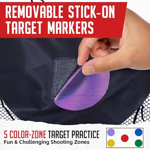 Zealfeel 12x6 ft Soccer Target Net with 5 Scoring Zones, Portable & Tear-Resistant
