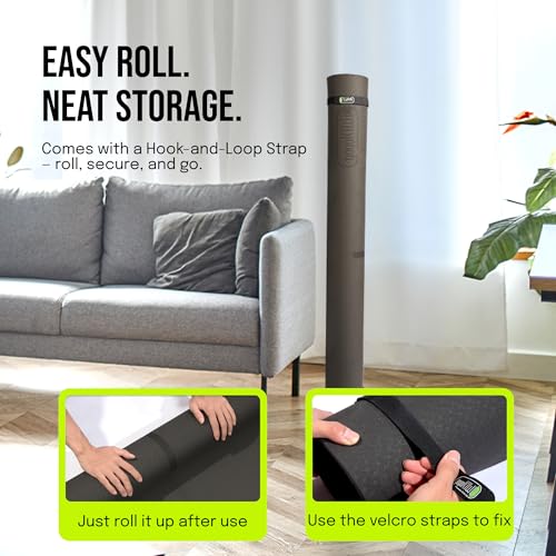 Extra Large Yoga Mat 6'x4' Thick Exercise Mat for Home Workout - Black, 1/4 Inch