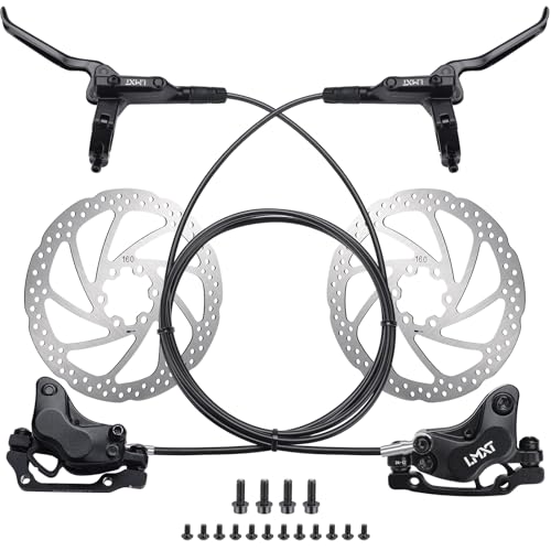 TOBWOLF Upgraded Hydraulic Disc Brake Set - Four Piston MTB Bike Brake Kit