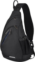 Mixi Sling Bag | Unisex One Shoulder Backpack with USB Port - Versatile Casual Daypack, 19 Inch, Black