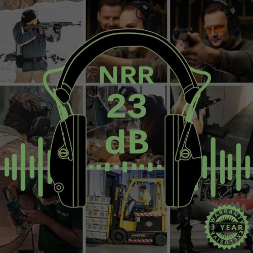 PROHEAR 2 Pack Electronic Ear Protection for Shooting with 4X Sound Amplification - Green & Pink, NRR 23dB, Hunting & Range Use, 4x Amplification