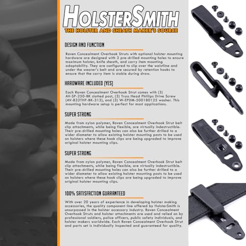HolsterMount Belt Clip for Raven Concealment Overhook Strut - 01 Pack with Hardware