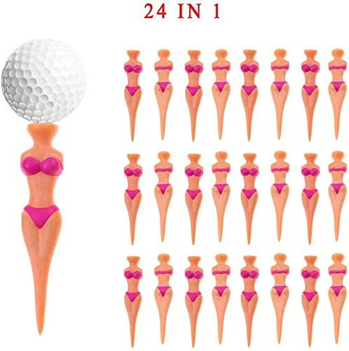Golf Tees, Golf Accessories for Men, 3" Funny Golf tees, Golf Sexy Girl Lady Tees Fun Holder Home Golf Training (Purple-24P)