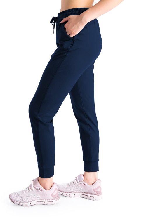 Yogipace Petite Women's Lightweight Anti-Shrink Active Joggers Lounge Sweatpants Yoga Jogger Pants,25",Dark Blue,Size XL