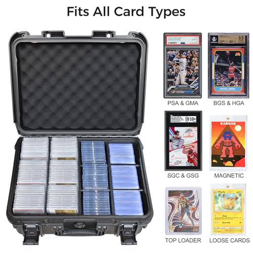 Extra Large Trading Card Storage Box - Black PSA Slab Case Organizer