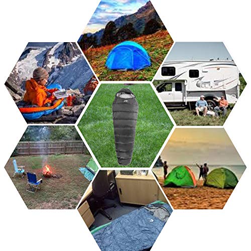 Mantuole Mummy-Black-Type C Heated Sleeping Bag with 5 USB Heating Pads