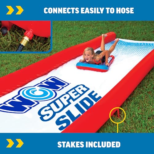Wow Sports 25ft Inflatable Water Slide with Zigzag Sprinklers & Sleds