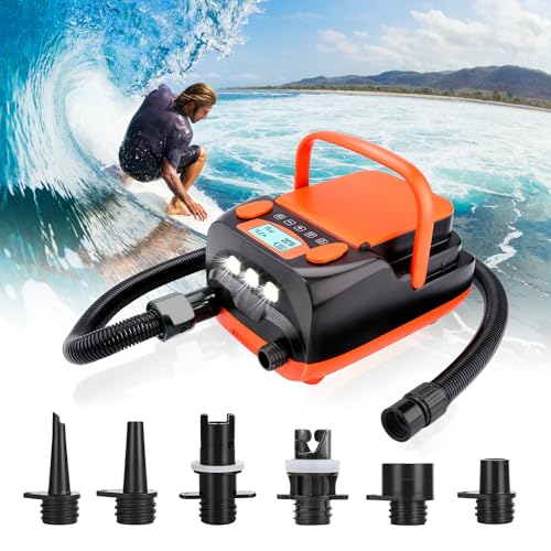 AGPTEK Rechargeable Electric Air Pump 16 PSI SUP Inflator with LCD Display