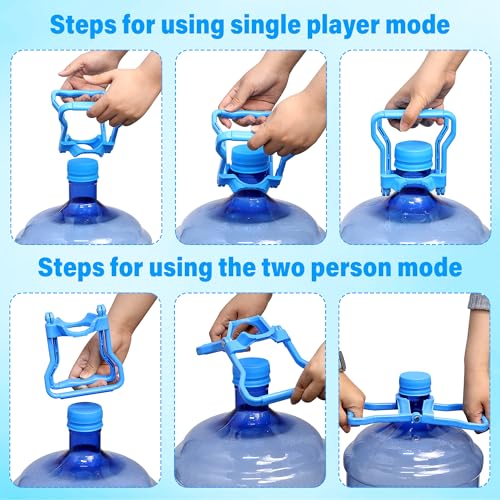 Gofriipai 5-Gallon Water Bottle Handle Set - Black & Blue Heavy-Duty Carrying Handles