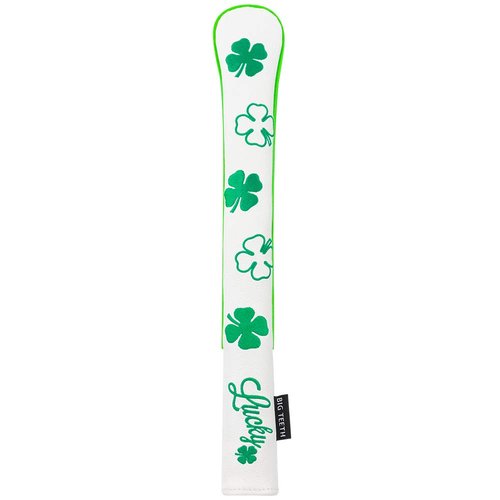 Golf Alignment Stick Covers Training Aid Case Holds 2 Sticks Lucky Clover Pattern (White)