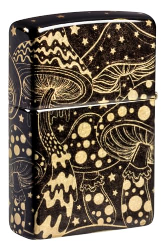 Zippo Mushroom Drift Design 540 Tumbled Brass Windproof Pocket Lighter - Unique Psychedelic Pattern