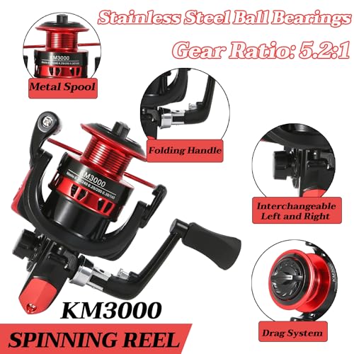 Telescopic Fishing Rod Set 6.9ft with Reels and Accessories - Carbon Fiber, 2PCS