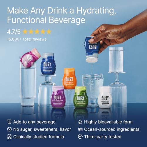 Buoy Electrolyte Drops Variety Pack 6x All Sampler for Energy, Brain, Immunity
