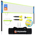 Olybeaka Blue & Green 20FT Portable Outdoor Volleyball Net Set with Adjustable Heights