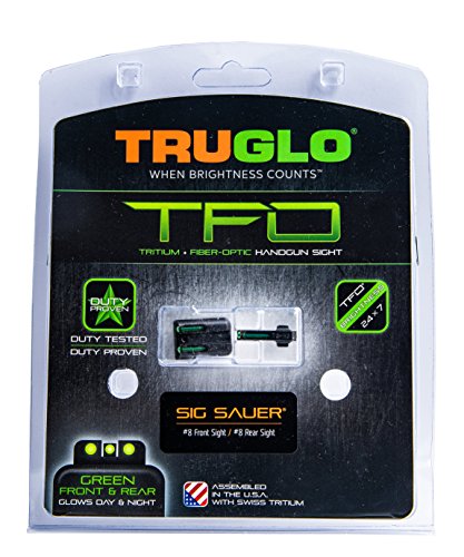 Green Rear Sight for Sig Sauer Handguns - TRUGLO TFO Tritium & Fiber-Optic Night Sight Set