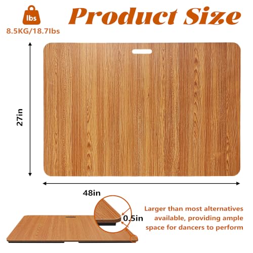 Koretech Oak Color Portable Tap Dance Floor 48x27-inch Practice Board