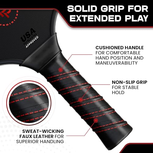 Carbon Fiber Pickleball Paddle Set with 4 Balls & Carry Bag – USAPA Approved, T700 Core