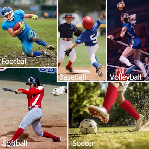 Youth Baseball Soccer Softball Knee High Socks - Medium Navy Blue 3 Pairs