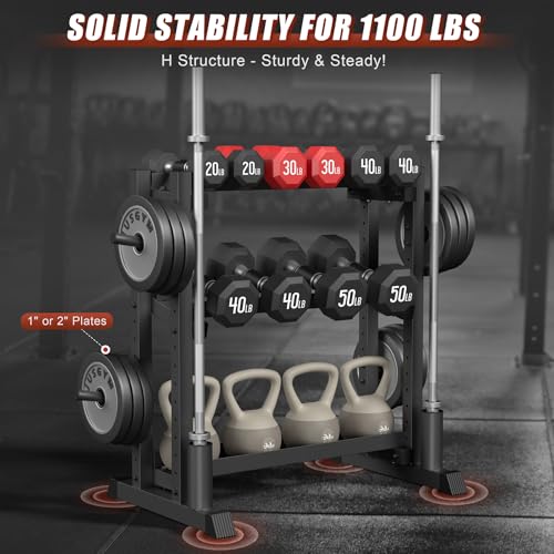 Adjustable 3-Tier Dumbbell Rack Stand - Heavy Duty Weight Storage 18.78 x 48 x 36.54 Inches