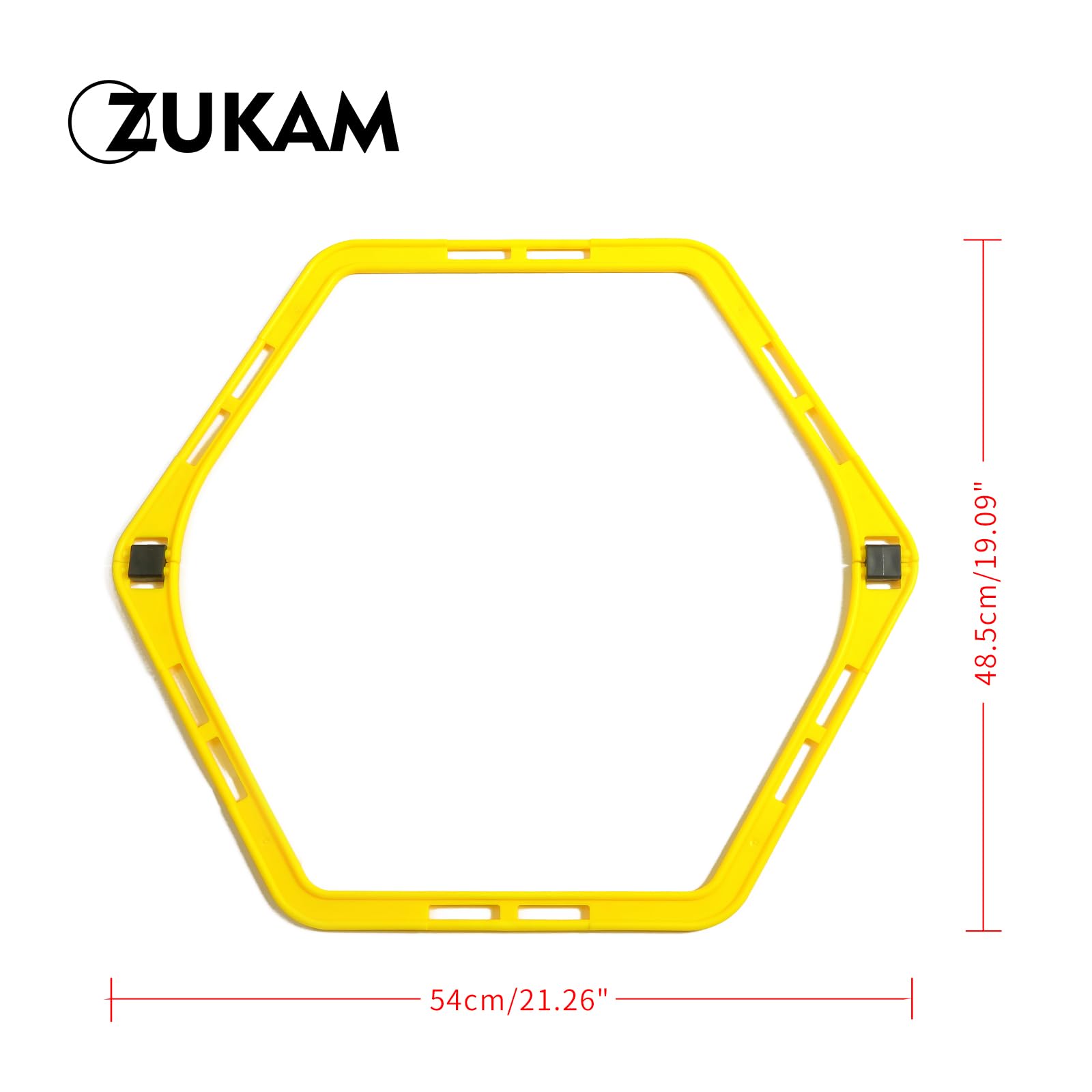 ZUKAM Hex Agility Rings for Speed Training & Agility Footwork Training Speed Hurdles Ladder (6 Ring)