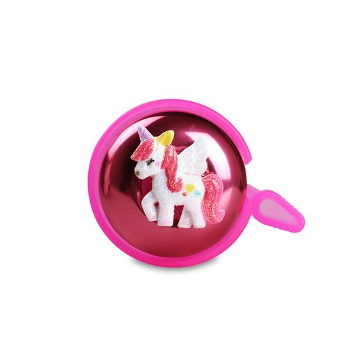 Mini-Factory Bike Bell for Girls, Bicycle Handlebar Cute Pink Unicorn Pattern Bike Safe Cycling Ring Horn - 3D Unicorn