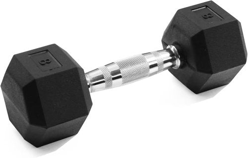 GYMENIST Hex Rubber Dumbbell - Heavy Metal Handles for Effective Workouts | Available as Single or Set of 2