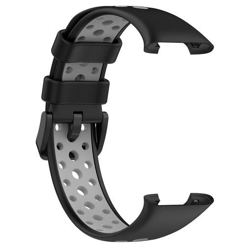 AWADUO Compatible with Xiaomi Mi Band 7 Pro Replacement Band, Replacement Silicone Wrist Strap Bracelet Band for Men Women, Soft And Durable(Black+Grey)