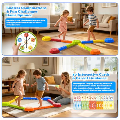 Yinzzixixy 15 Pack Balance Beams for Kids Ages 3-5 Non-Slip Toddler Obstacle Course Toy