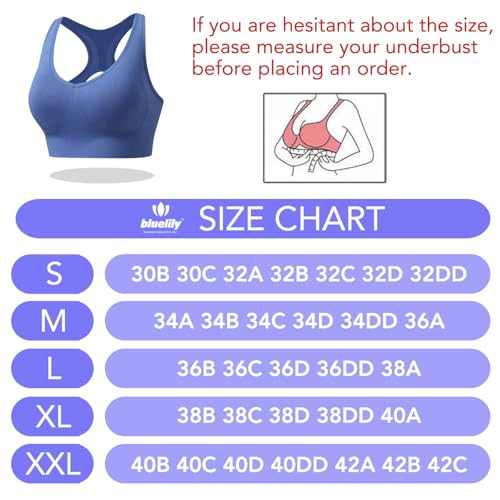 Large Black White Gray 3 Pack High Support Sports Bras for Women, Padded V Neck Seamless Racerback Yoga
