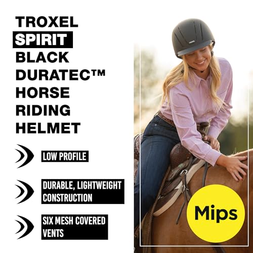 Troxel MIPS Full Coverage Horse Riding Helmet Black Duratec Medium 7-7 3/8