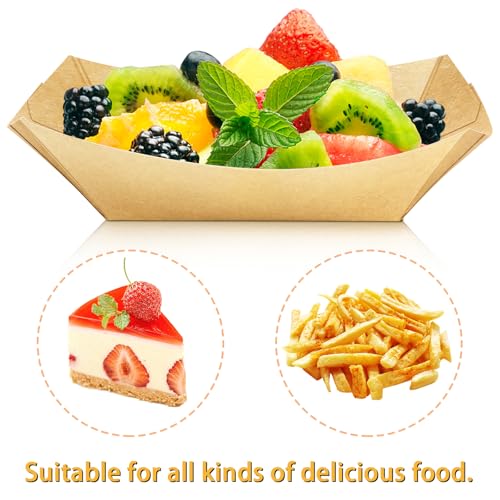 200 Pack Mini Kraft Food Boats - 1/4 lb Nacho & Snack Trays Bulk