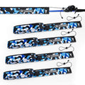 Blue Camo Fishing Rod Sleeves Set for Casting & Spinning Rods - 4 Pcs
