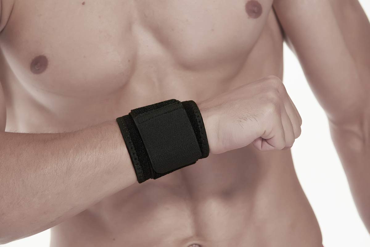 YUNYILAN Adjustable Wrist Brace - 2 Pack Fitness Support Straps for Pain Relief | Black
