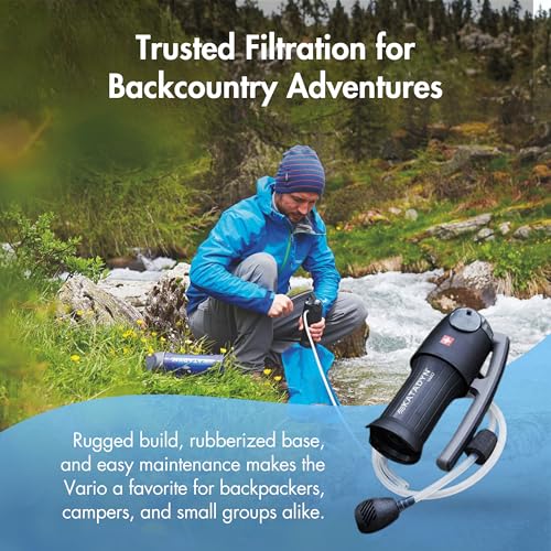 Katadyn Vario Dual Mode Hand Pump Water Filter for Camping & Backpacking - Portable Water Filter