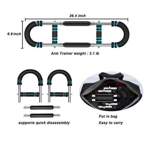 Twister Arm Trainer,Adjustable 6 Resistance Levels (45-130 lbs) Chest , Portable Chest & Arm Workout Equipment with High-Tensile Steel Spring for Forearm, Triceps, Power Twist Training