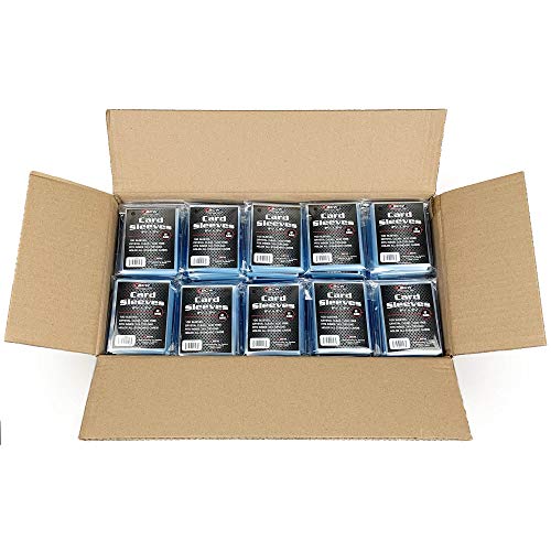 Card Sleeves for Trading Cards 2-5/8 x 3-5/8 Inches Clear Pack of 1000