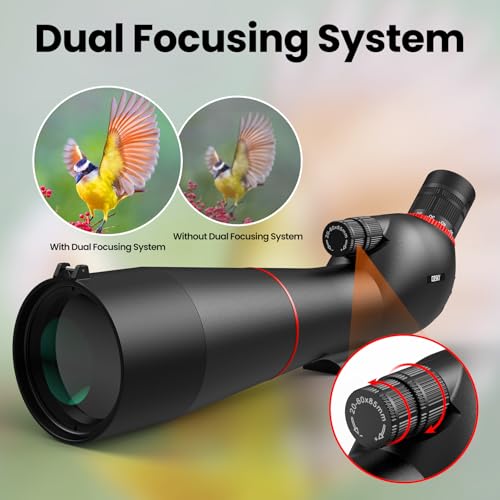 20-60x85 Spotting Scope with Tripod & Phone Adapter for Birdwatching & Target Shooting