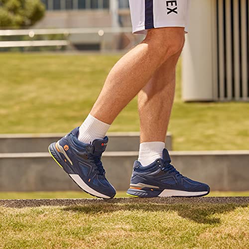 FitVille Men's Wide High-Top Basketball Shoes for Flat Feet 10.5 X-Wide Majolica Blue