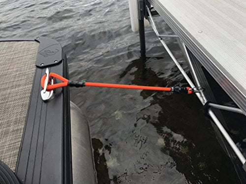 Orange Bungee Dock Lines 40in Stretches to 70in for Boating & Marine Docking