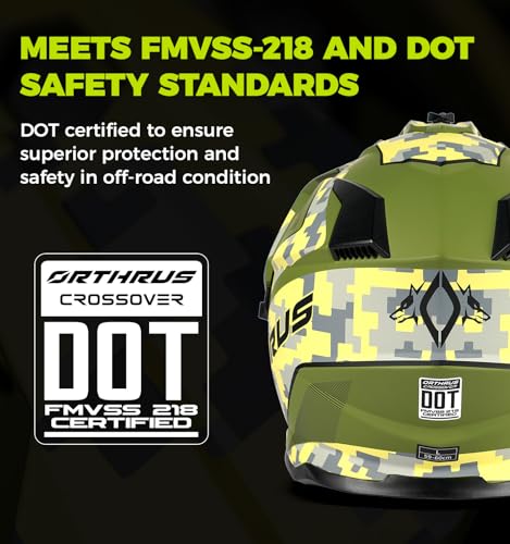 Orthrus Halo XL Dual Sport Motorcycle Helmet DOT Certified UV Visor Intercom Slot