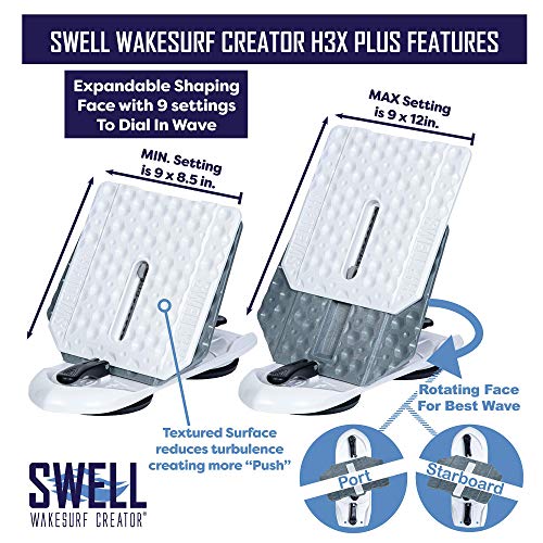 Swell Wakesurf Creator H3X Plus Wake Shaper - Extendable, Rotating Wave Generator