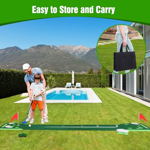 Golf Putting Game Set with Detachable Bunkers - Green with Putter
