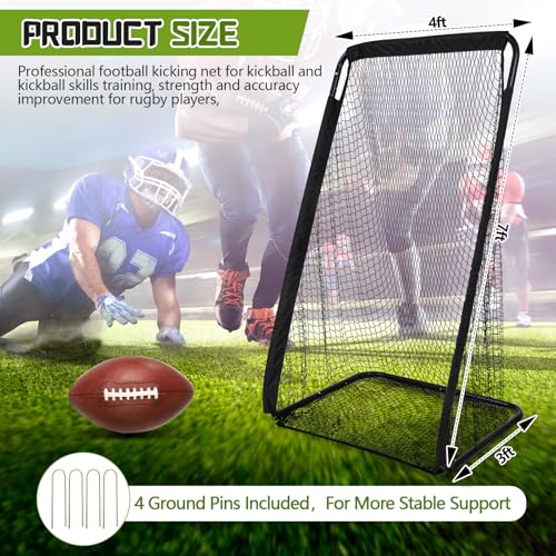 MorningRo Football Kicking Cage Net for Field Goals - Black, 7x4 ft Backyard Practice