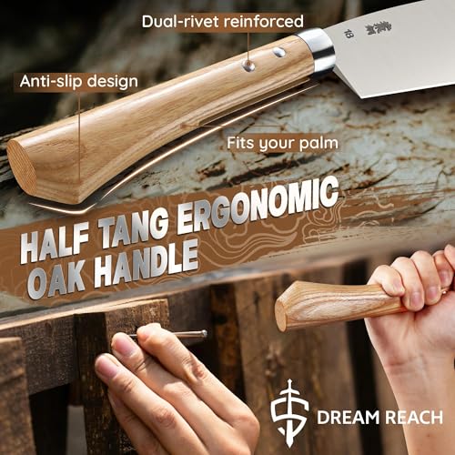 7.48 Inch Japanese Nata Knife - 3-in-1 Fixed Blade Outdoor Machete